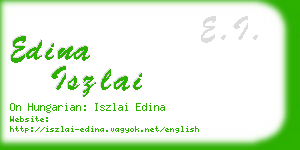 edina iszlai business card